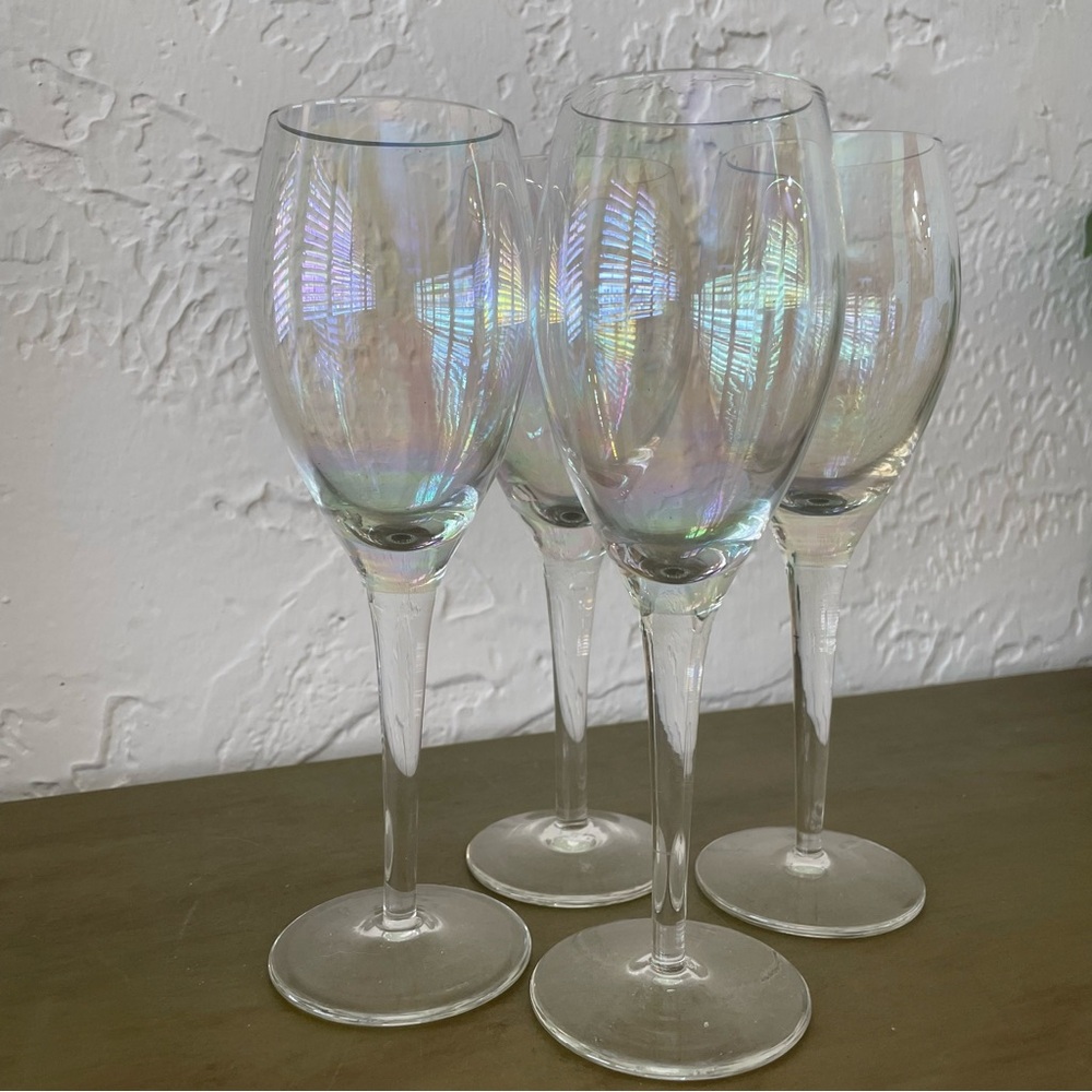 Vintage Iridescent Champagne Glassware